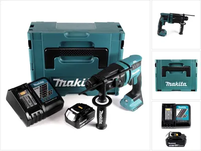 Obrázok produktu pre Akumulátorové vŕtacie kladivo Makita DHR 182 RT1J 18V 1,7J SDS plus Brushless + 1x akumulátor 5,0Ah + nabíjačka + Makpac