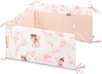 Produktbild von SENSILLO - Bettumrandung Babybett 60x120 - Baumwolle und Baumwollmusselin, Waschbar - Feen