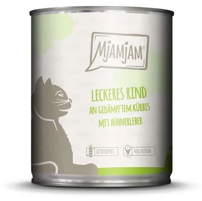 Produktbild von MjAMjAM leckeres Rind an gedämpftem Kürbis, Adult, jede Rasse, Rind, Kürbis, 800 g, Getreidefrei