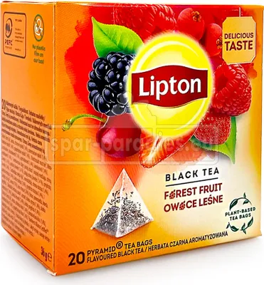 Zdjęcie produktu dla Czarna herbata Lipton Forest Fruit, opakowanie 20 sztuk