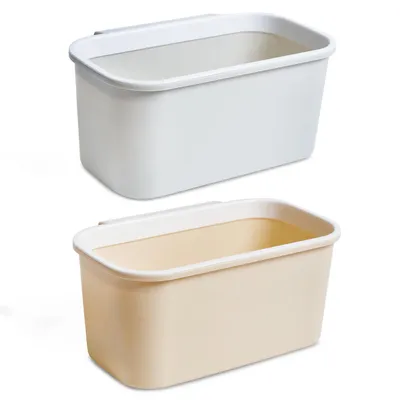 Image de Penelife 2x poubelles tiroir lit organisateur à accrocher - poubelle suspendue poubelle à accrocher - poubelle table à langer à accrocher - poubelle cuisine blanche beige