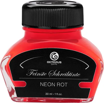 Produktbild von Textmarkertinte für Füller zum Schreiben, Markieren und Zeichnen, Neon Rot, 30 ml