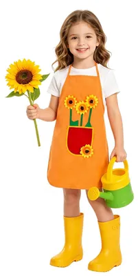 Kinderküchenschürze Sonnenblumen, Orange, One Size