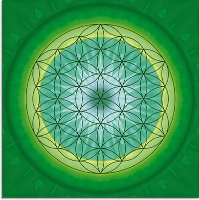 Produktbild von ARTland Glasbild Blume des Lebens 3 Größe: 50x50 cm