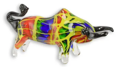 Produktbild von Glasfigur Stier im Murano-Stil Replikat Retro Design Dekoration
