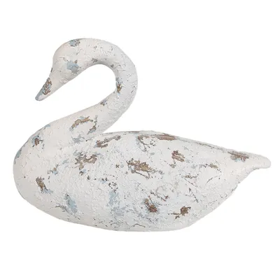 Zdjęcie produktu dla Clayre & Eef Dekoracyjna figurka łabędzia 32x14x22 cm Biało-brązowy polyresin