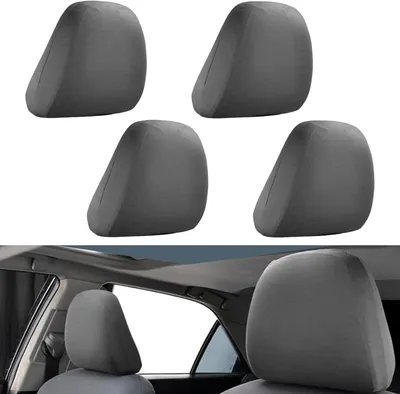Imagen del producto de Fundas para reposacabezas de coche, juego de 4 unidades, transpirables, lavables, para coches y SUVs