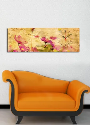 Produktbild von Opviq, 3090CS- CLA1680, Bunt, Wanduhren, 30 x 90, 100% Wildleder -Leinwand