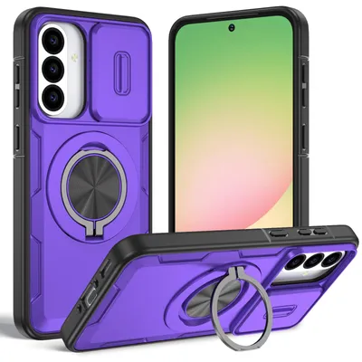 Obrázek produktu pro Magnetické pouzdro pro Samsung Galaxy A36 / A56, ochranné pouzdro s ochranou fotoaparátu a kroužkovým stojánkem Fialová