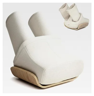 Produktbild von Shiatsu Fußmassagegerät mit Heizfunktion, Wadenluftmassage und Rollen, Beinmassagegerät für den Heimgebrauch, Beige