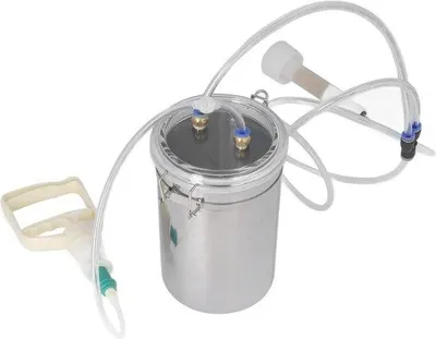 Produktbild von Handgeführte Stahlmelkmachine 2 Liter - Milchmaschine für Milchanlage - Viehhaltungsbedarf.
