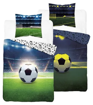 Produktbild von Bettwäsche, Baumwollbettwäsche für Kinder, im Dunkeln leuchtend 140x200 5982a Fußball