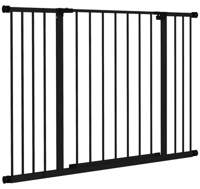 Produktbild von Hunde-Absperrgitter, erweiterbar, Klemmmontage, Stahl, 76-107 x 76 cm, Schwarz