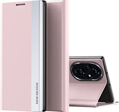 Obrázek produktu pro Pouzdro na Honor 200 Pro, MagnetickéPolyuretanKožené Pouzdro s Funkcí Stojánku pro Honor 200 Pro růžové