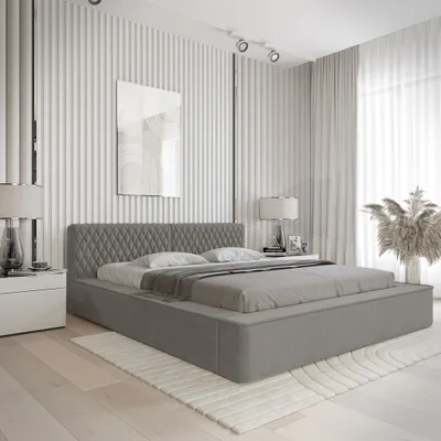 Produktbild von Polsterbett Doppelbett NORFOLK Komplettset 180x200cm in Stoff Ditra Grau