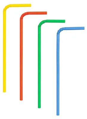 Produktbild von 200x Trinkhalme aus Papier flexibel bunt Ø6mm 24cm