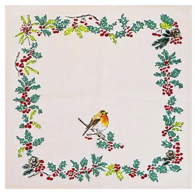 Produktbild von Ein Set mit Stoffservietten mit Weihnachtsfalken-Motiv