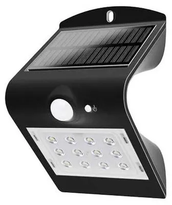 Immagine prodotto di V-TAC VT-767-2 lampada LED solare 1.5W a batteria da esterno IP65 + sensore PIR colore nero - SKU 8277