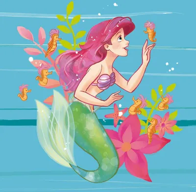 Immagine prodotto di Carta da parati Disney Ariel la sirena blu, rosa e verde - 612093 - 250 x 250 cm
