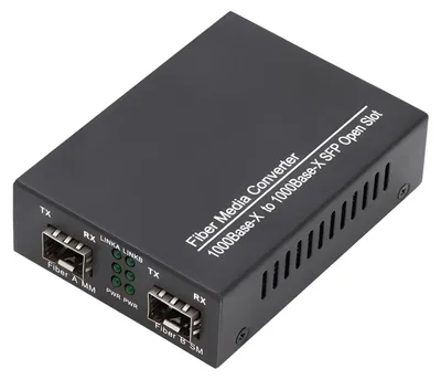 Produktbild von Digitus Gigabit Multimode/Singlemode Medienkonverter SFP, 1000 Mbit/s, 1000Base-X, 100Base-X, 1000Base-X, Gigabit Ethernet, 100,1000 Mbit/s, 100BASE-X, 1000BASE-X