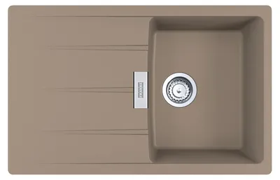 Produktbild von FRANKE Spüle CENTRO CNG 611-78 in CASHMERE mit Excenterbedienung Drehknopf Edelstahl / Ausschnittmaß 760 x 480 mm R15 / Granitspüle