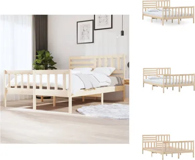 Produktbild von vidaXL Massivholzbett 140x200 cm -  Betten & Bettgestelle