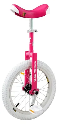 Produktbild von Einrad 16 Zoll (305 mm) pink, weiße Reifen, Flatcrown-Gabel, trittsichere Pedale