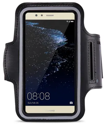 Produktbild von Sportarmband für Huawei P10 lite Jogging Tasche Handy Hülle Fitnesstasche LaufFarben:Schwarz