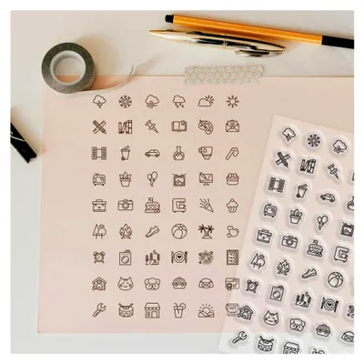 Produktbild von Transparente Silikonstempel mit Alltagsmustern für Karten und Scrapbooking