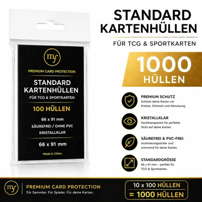 Produktbild von Sleeves Kartenhüllen 1000 Standard 66x91 mm – Transparent, Säurefrei & PVC-frei