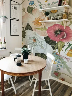 Produktbild von Coloray Fototapete 104x70 cm An Einer Wand Latex Latextapete -  Blumen Botanische Bouquetwork.
