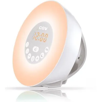Obrázek produktu pro CGV 13027, Digitální budík, Bílá, 87,5 - 108 MHz, LED, Vícebarevný, Baterie