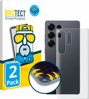 Produktbild von 2x BROTECT Fullscreen Schutzfolie für Samsung Galaxy S25 Ultra (Rückseite) Displayschutz Folie Fullcover Matt Entspiegelungsfolie