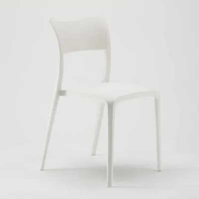 Image de Chaises en polypropylène pour cuisine bar restaurant et jardin Parisienne - Blanc