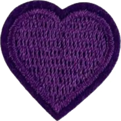 Produktbild von Herz-Emblem-Aufnäher zum Aufbügeln, lila, klein