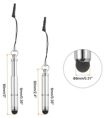 Produktbild von 5 Stš¹ck metallischer Stylus-Stift, einziehbare Mini-kapazitive Stifte aus Aluminiumlegierung fš¹r universelle alle Touchscreen-Ger?te, Grau