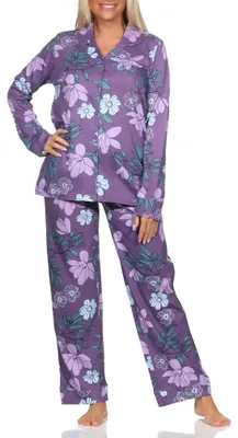 Obrázek produktu pro Normann dámské žerzejové pyžamo s dlouhými rukávy a knoflíky - také v plus size velikosti ; berry , 36