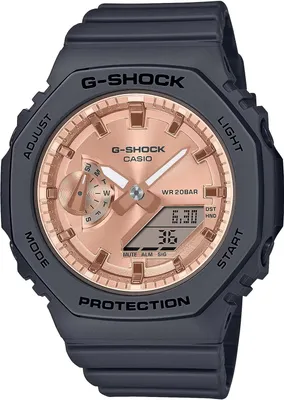 A close-up, front-facing studio shot of a Casio G-Shock watch.