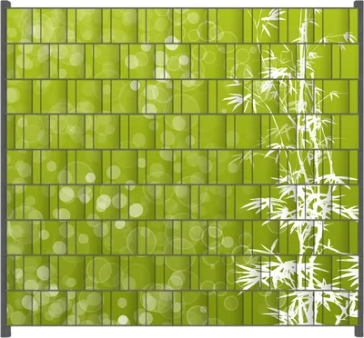 Produktbild von Wallario Zaunsichtschutz mit Motiv Bambusmuster grün-weiß für Ein- und Doppelstabmatten Zäune in der Größe 200 x 180 cm