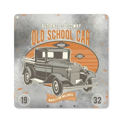 Produktbild von MuchoWow® Mauspad Mousepad Mancave - Auto - Retro - Oldtimer 20x20 cm - Mousepads - Maus Mat - Pad - Mausunterlage - Desk Mat - Bureauartikeln