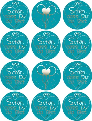 Produktbild von Oblique Unique 12 Sticker Schön, dass Du da bist Aufkleber zum Danke sagen für Gastgeschenk Geschenkdeko blau