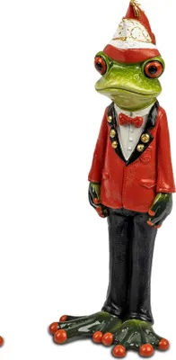 Produktbild von Dekofigur Frosch Karnevalsverein rot H. 19cm grün Formano Froschhausen