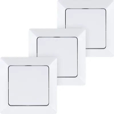 Image de Interrupteur HEITECH encastré avec cadre, paquet de 3