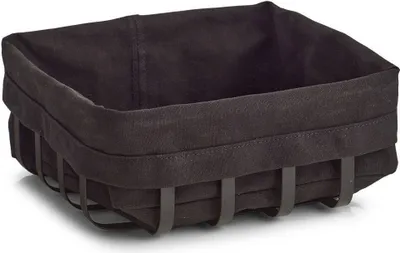 Image de Panier de service pour produits de boulangerie/fruits Zeller, métal/textile, 22x22x9 cm, noir