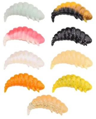 Produktbild von Trout Master Fat Camola 40mm - 8 künstliche Bienenmaden, Farbe:Natural / Clear