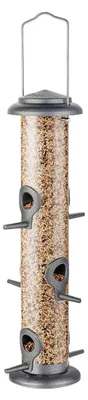 Productafbeelding van Vogelvoerder van metaal met 6 plaatsingen voor vogels, 38,1 cm, zilverkleurig
