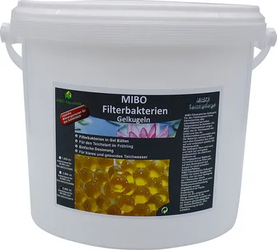 Produktbild von MIBO Filterbakterien Gelkugeln Gartenteich Filterstarter 5Liter ausreichend bis zu 100.000 Liter