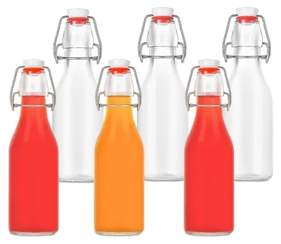 Obrázok produktu pre Sklenené fľaše s klipom - sada 6 kusov, popisovateľné etikety