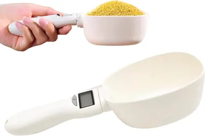 Image de Balance numérique pour cuillères doseuses - Cuillère doseuse - Pesée précise - Cinq unités de mesure - 23 cm - Beige