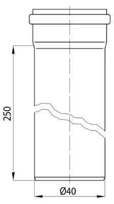 Obrázek produktu pro Prodlužovací trubka pro sifon Bruckner 40/250 mm, bílá